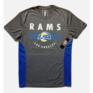 Los Angeles RAMS Mens Dri Fit NFL Football Shirt T-Shirt SMALL S Gray Blue NEW